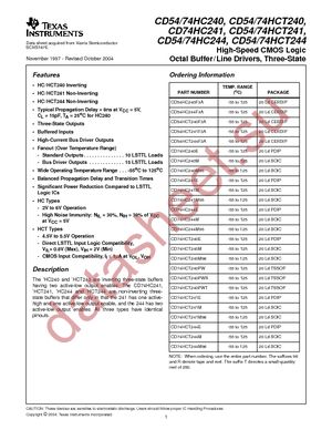 CD74HC241M96 datasheet  